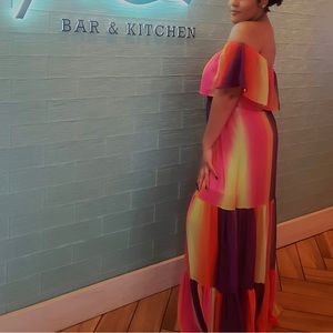 Ethereal rainbow-colored Maxi Dress